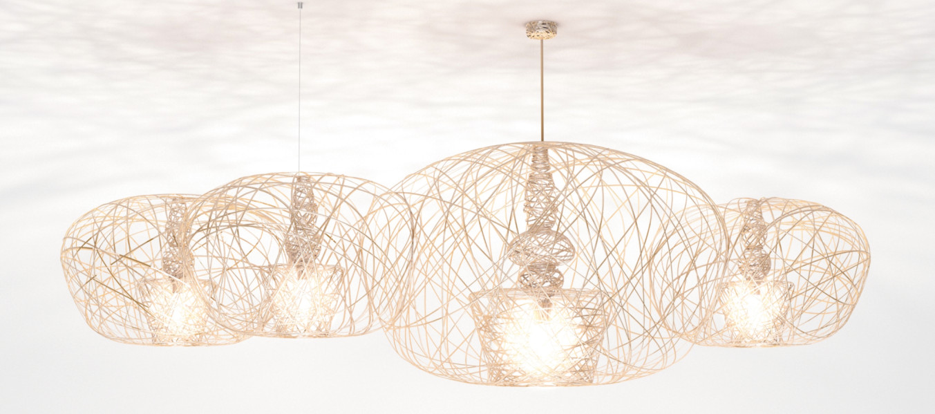 Lichtornament plafondverlichting combinatie 2 goud Lichtornament plafondverlichting combinatie 2 goud, carbon decoratie