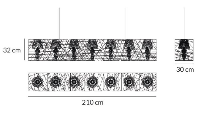 Lightornament ceiling lighting sculptor black large measurements, carbon decoration