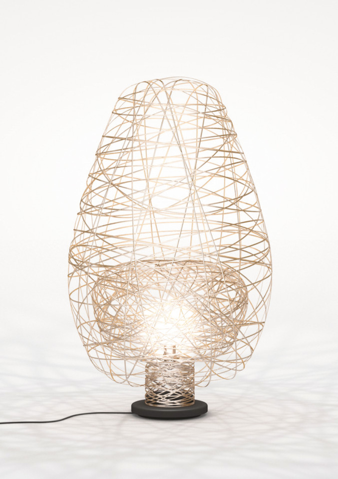 Lichtornament vrijstaande lamp vela zilver, carbon decoratie