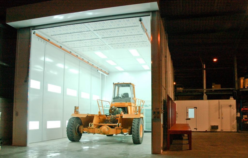 Hoge crossflow spuitcabine voor rijdende machines Hoge crossflow spuitcabine voor rijdende machines