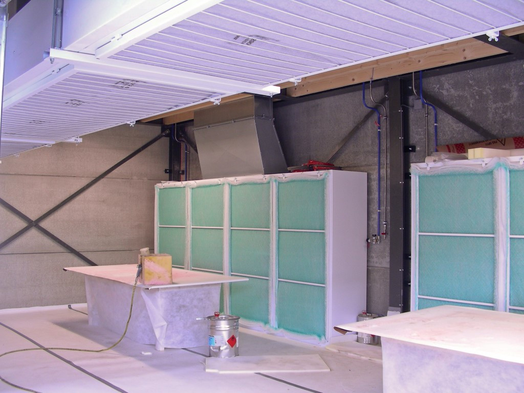 Mur aspirant avec plafond filtrant Mur aspirant avec plafond filtrant