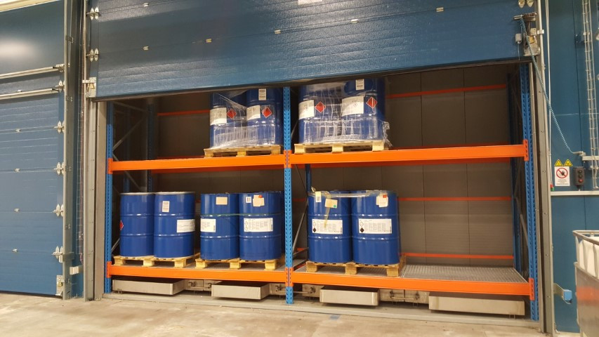 hotbox voor opwarmen drums tot 80 °C - capaciteit 32 vaten