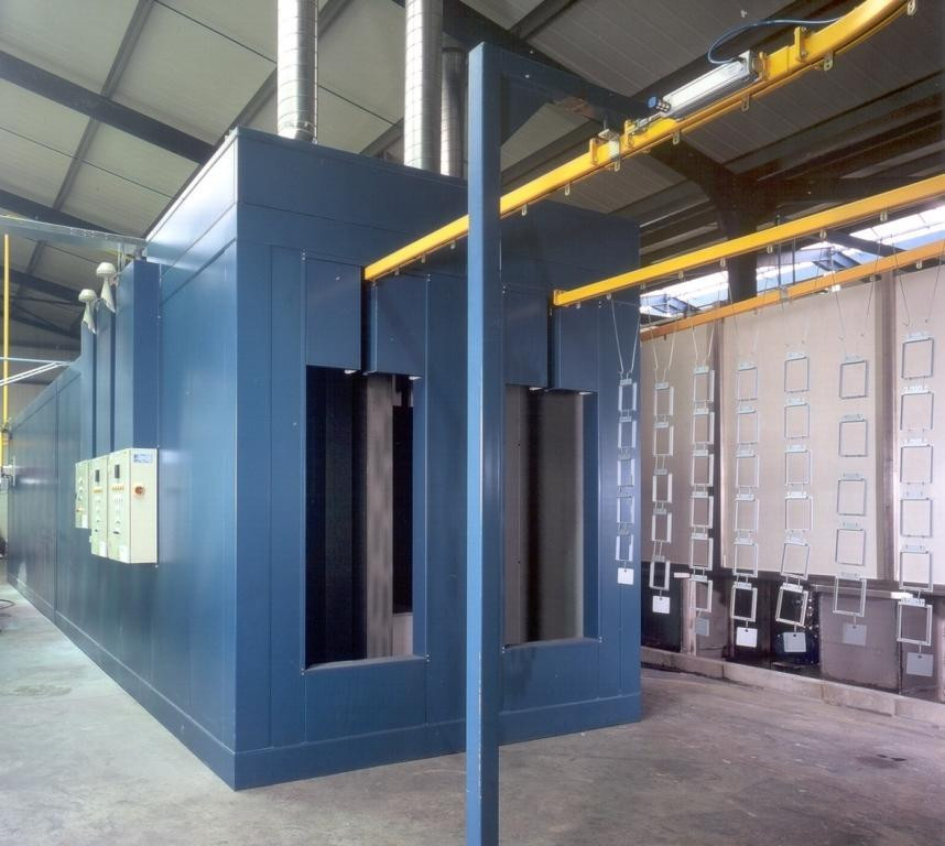 Dry-off oven, built next to high temperature cure oven Dry-off oven, built next to high temperature cure oven