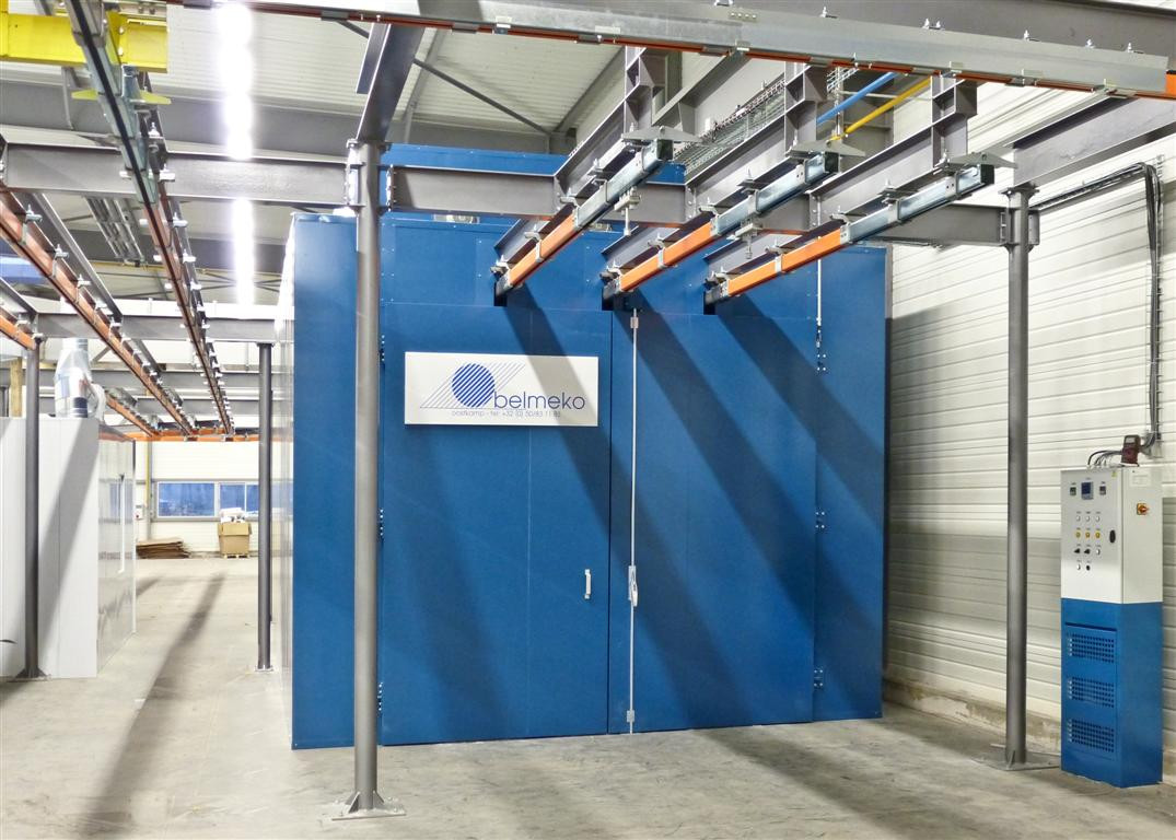 Powder coat oven with manual transfer Powder coat oven with manual transfer