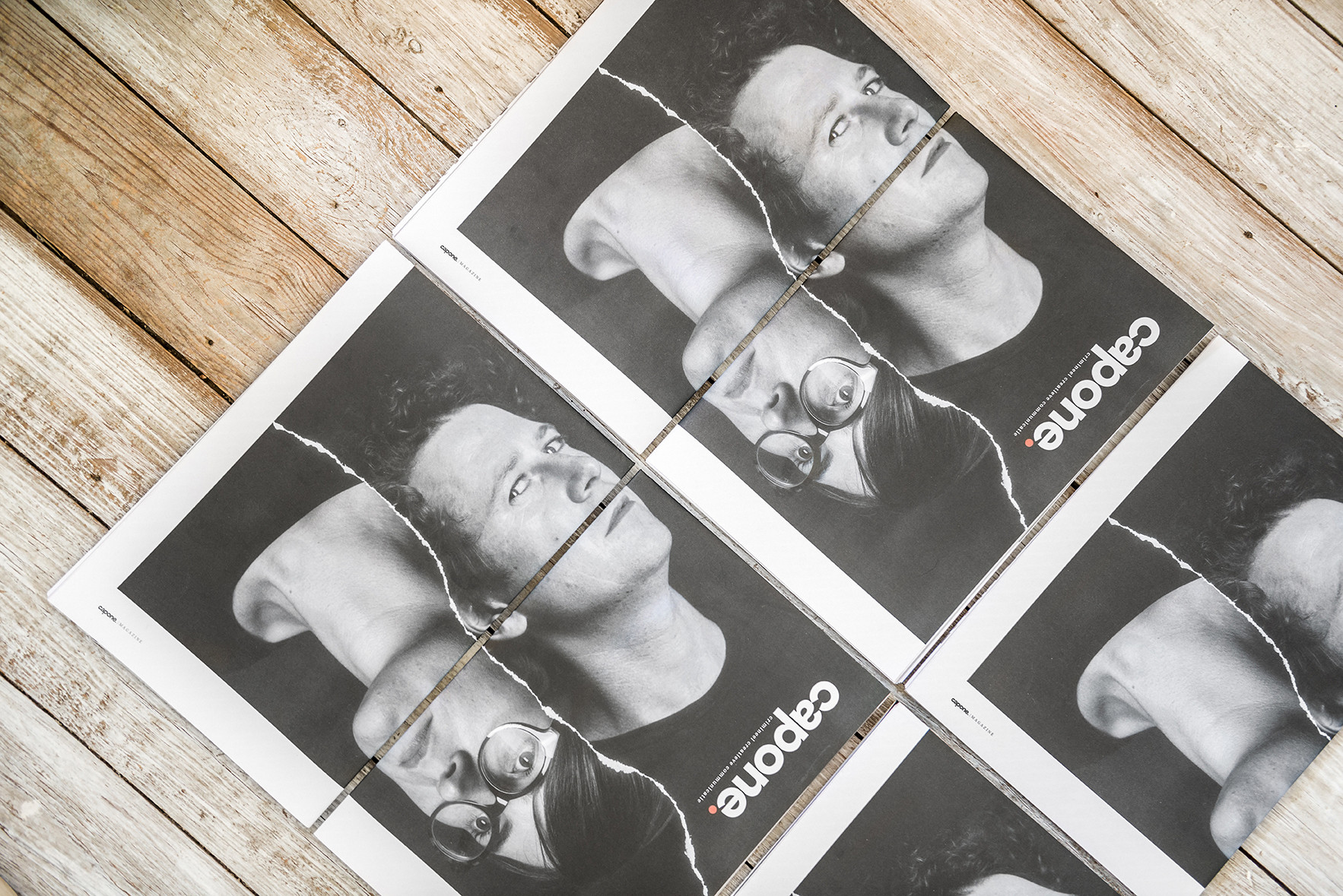 Enkele Capone-magazines. Ook zin om een bedrijfsmagazine te maken? Shoot@capone.be!