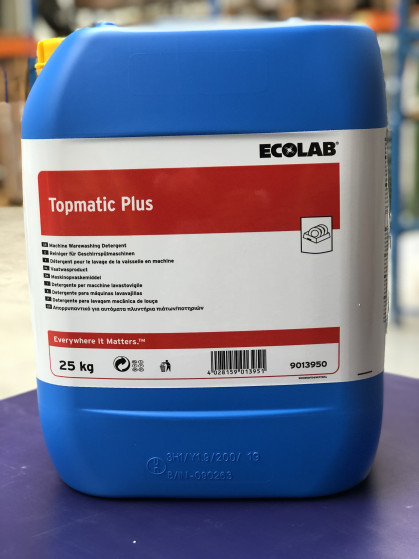 Ecolab Topmatic Plus 25kg Hoogwaardig vaatwasproduct voor zacht water met chloor, effectief tegen koffie- en thee aanslag....