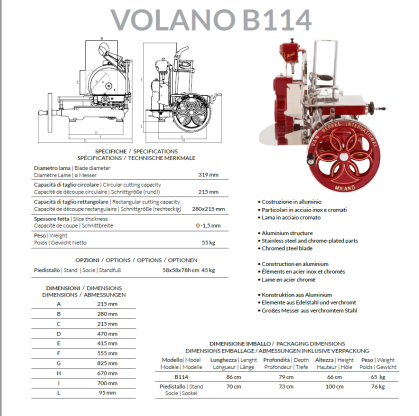 Berkel B114 Catalogusprijs 2024 excl. btw Prijs af fabriek. Op basis van afhaling. Exclusief...