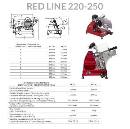 BERKEL REDLINE RL250 Catalogusprijs 2023 excl. btw
•Verkrijgbaar in zwart
• Helling van plateau (38...