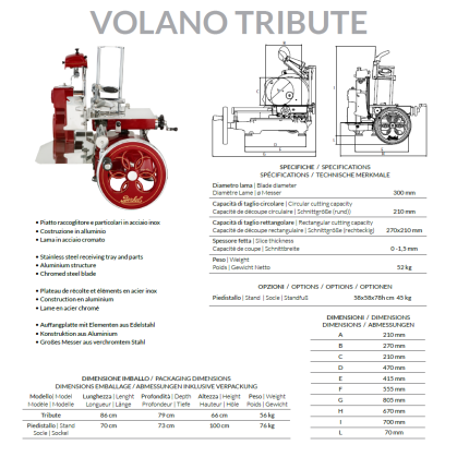 Berkel Volano Tribute inclusief voet Catalogusprijs januari 2025 excl. btw Prijs af fabriek. Op basis van afhaling. Exclusief...