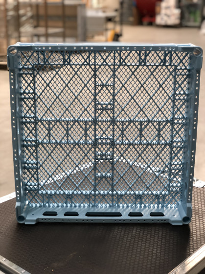 Bestekkorf vaatwas Hobart fijne mazen 500x500mm Vaatwasmand 500 x 500 hoogte 100mm - stapelbaar kleur licht blauw. Grote voorraad aan...