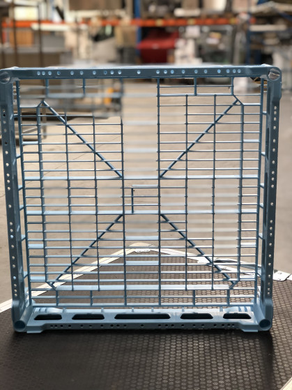 Vaatwasmand 500 x 500 hoogte 100mm - stapelbaar kleur licht blauw. Grote voorraad aan...
