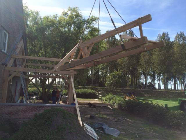 Montage eiken aanbouw - Cocquyt E&K in samenwerking met Cornelis Hout - 1