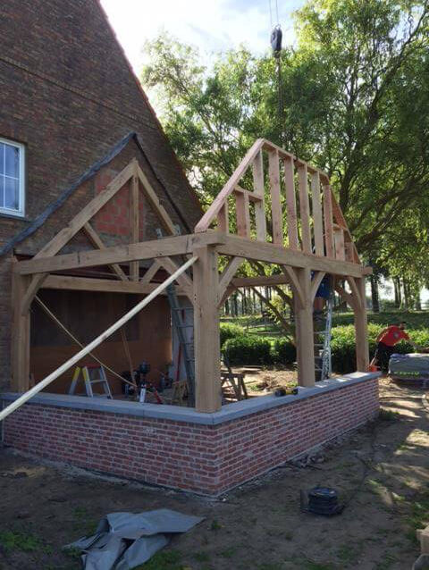Opbouw structuur eiken bijgebouw - Cocquyt E&K in samenwerking met Cornelis Hout
