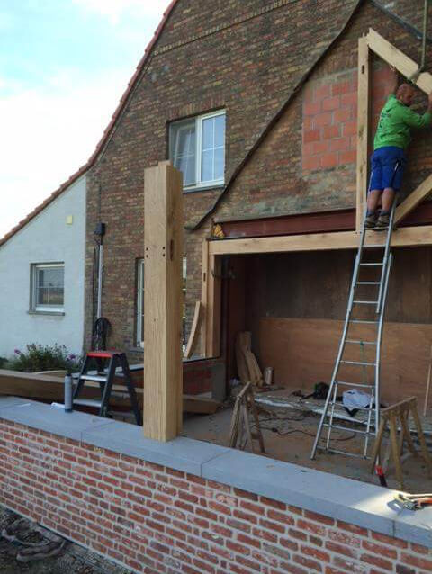 Plaatsen eiken bijgebouw - Cocquyt E&K in samenwerking met Cornelis Hout - 1