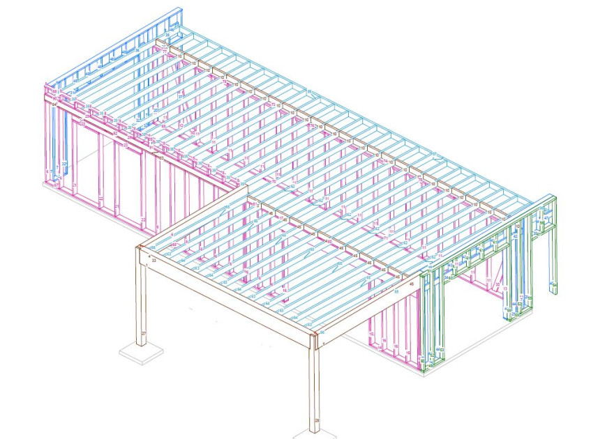 Werktekening moderne structuur