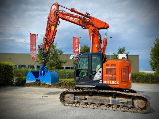 1444 Overslaggrijper CW30 1m3 op ruskraan 25t Hitachi ZX225