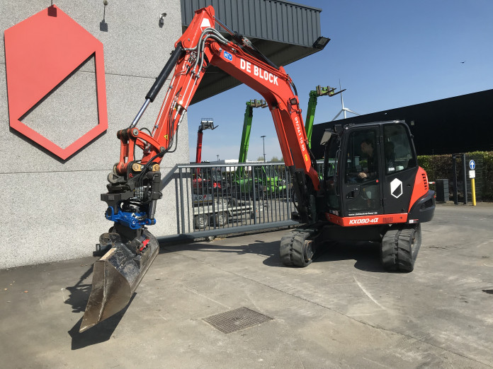 Kubota KX080 minigraver 8 ton met tiltrotator CW10 2