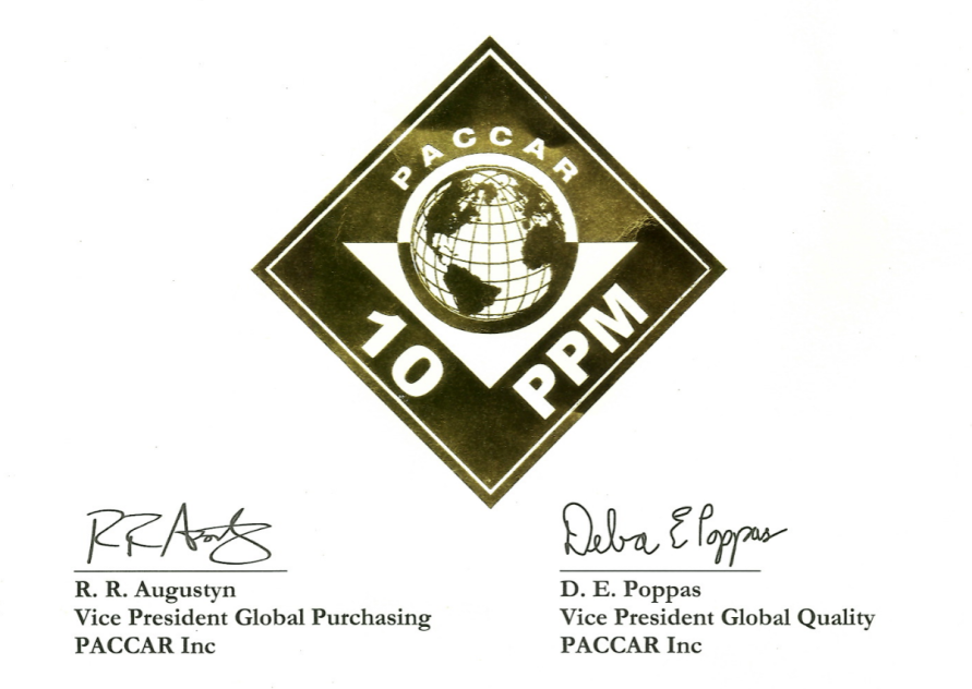 PACCAR quality cert2019