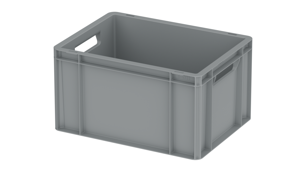 Stapelbare euronorm bak, gesloten bodem en wanden - 400x300 mm - E4322-1120 Stapelbare euronorm bak, gesloten bodem en wanden - 400x300 mm - E4322-1120