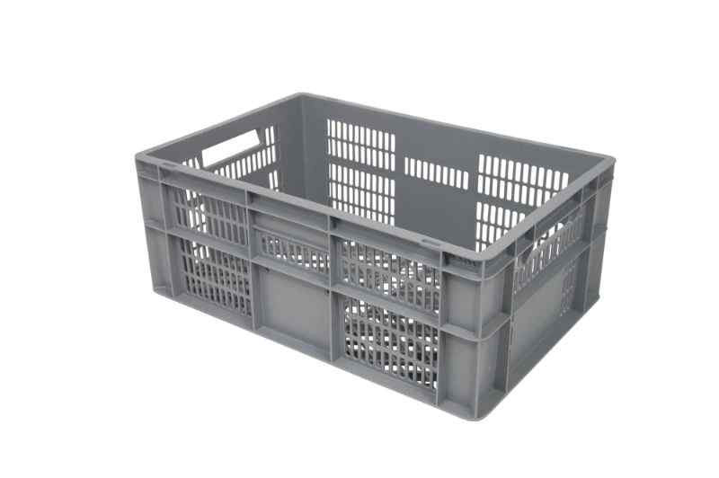 Stapelbare euronorm bak, geventileerde bodem en wanden - 600x400 mm - E6424-2020 Stapelbare euronorm bak, geventileerde bodem en wanden - 600x400 mm - E6424-2020