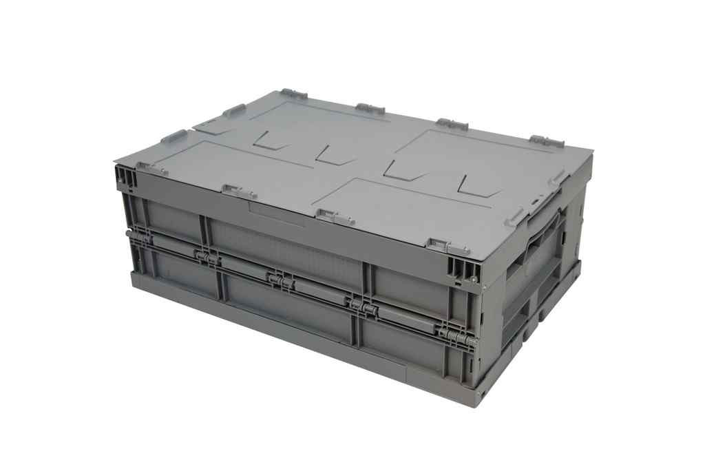 Stackable & foldable box, closed reinforced bottom & closed sides, with lid - Foldable boxes - GC6422-4161 Stackable & foldable box, closed reinforced bottom & closed sides, with lid - Foldable boxes - GC6422-4161