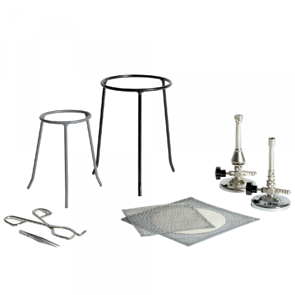 Bunsen Burner, Tripods, Wire Gauzes, Tongs