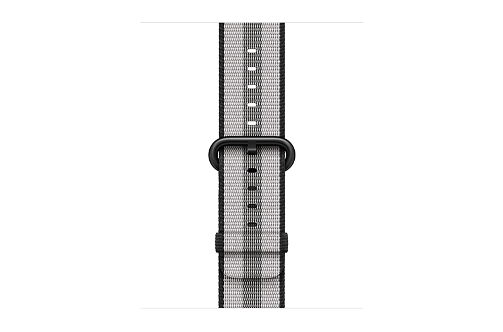 watchband-zwart gestreept-geweven-38mm