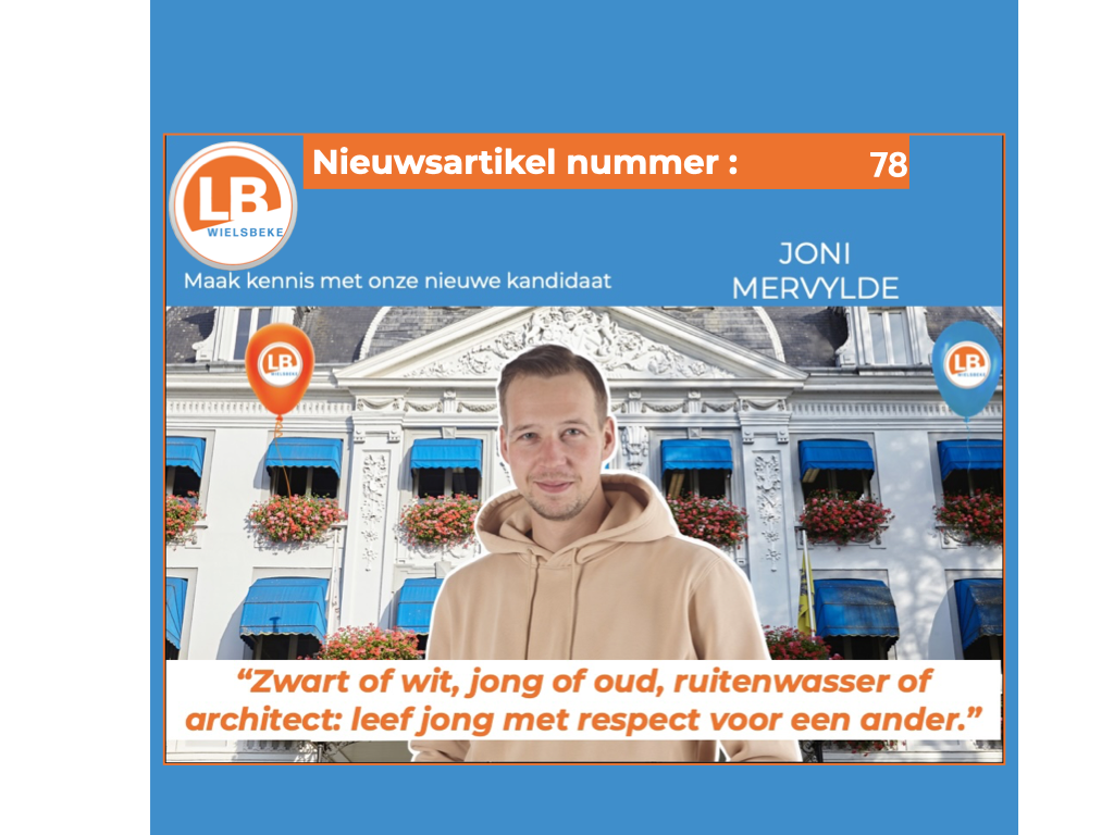 Lijst Burgemeester stelt Joni Mervylde voor Lijst Burgemeester stelt Joni Mervylde voor