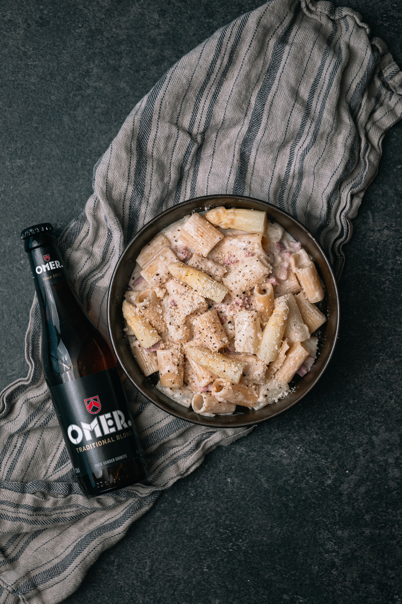 Opmijntaloor-OMER.pastaaspergesroompancetta