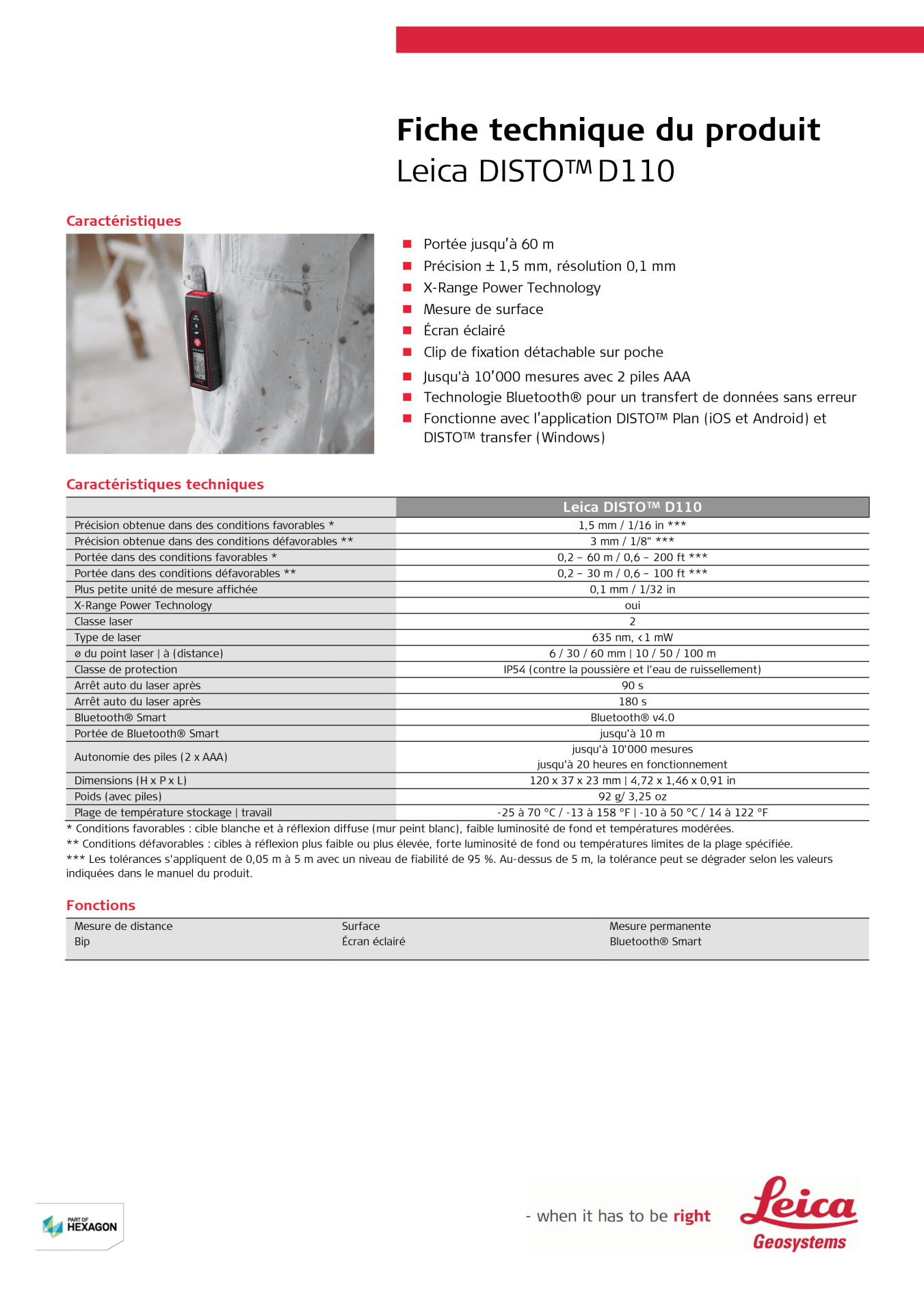 Leica DISTO D110 data-sheet_2201_V1_FR