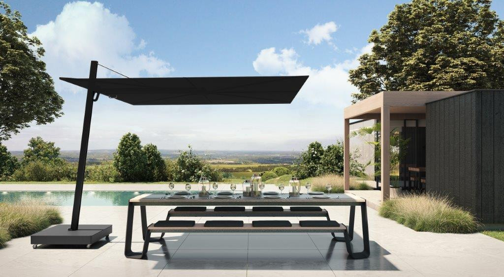 Versa UX sombrilla de jardin_Full_Black_LR, RAL 9005, Sunbrella Black