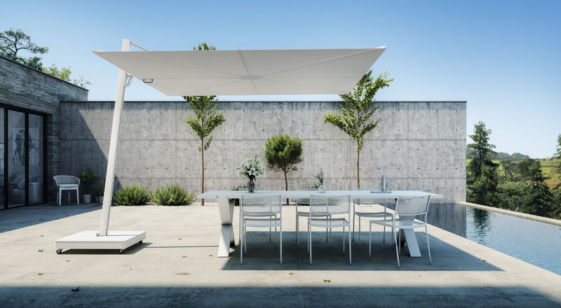 Versa UX parasol déporté - Architecture Versa UX parasol déporté - Architecture, 300x300, toile en Sunbrella Marble