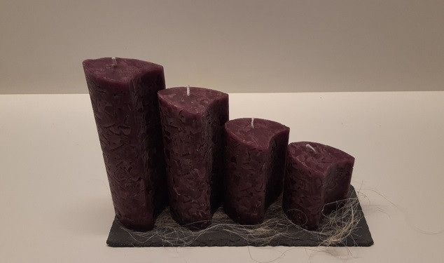Set trapkaarsen aubergine