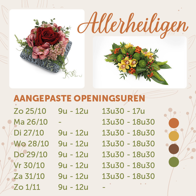 Openingsuren Allerheiligen 2026 Openingsuren Allerheiligen 2026